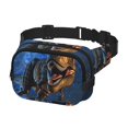 thumbnail image 2 of Fotbe Starry Night Charging Dinosaur Cangurera Cuadrada con Estampado de Doble Capa, Bolsa de Cintura Ajustable Mini para Hombres y Mujeres, 2 of 9