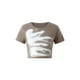 thumbnail image 1 of VISgogo Blusas de Manga Corta para Mujer, Cuello Redondo Tie Dye Estampado Abstracto Show Navel Camisetas para Primavera Verano VISgogo  moda, 1 of 9