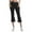 Black, variant on Aboser Womens Capri Flare Pants with Pockets Tummy Control Yoga Leggings Stretchy Casual Workout Tight Pants Solid Color Calf Length Legging