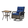thumbnail image 2 of Wooflex 3-Piece Outdoor Indoor Rotatable Rattan Swivel Glider Rocker Chair & Table Patio Bistro Set Perfect Stylish Wicker Rocking chair for Relaxing Conversations, 2 of 11