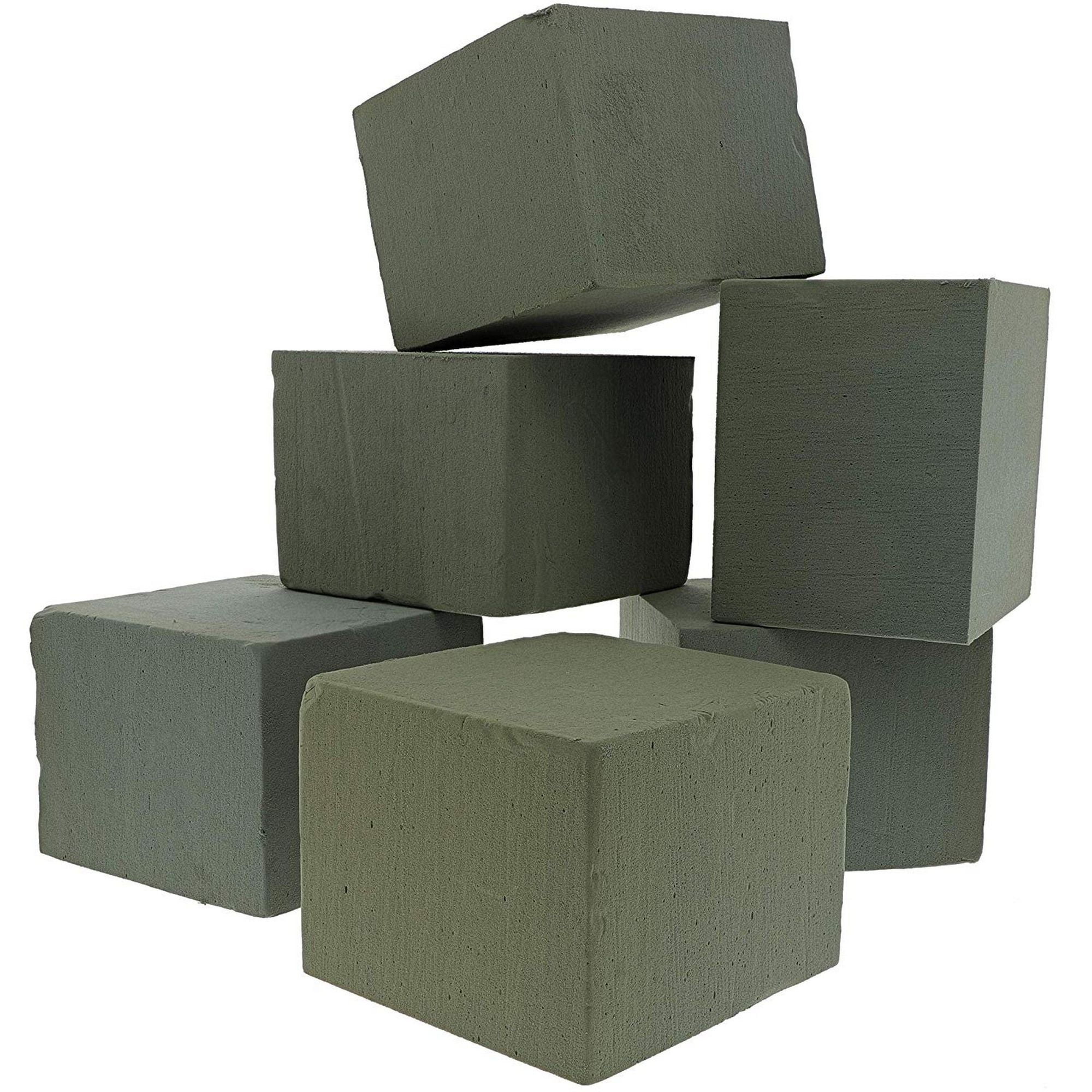 6Pack Square Floral Wet Foam Bricks for Flowers, 5 inches Walmart