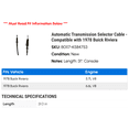 thumbnail image 2 of Automatic Transmission Selector Cable - Compatible with 1978 Buick Riviera, 2 of 2