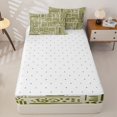 thumbnail image 4 of Erosebridal Muted Tribal Pattern Zipper Twin Comforter Sets with Fitted Sheet and 2 Pillowcases,Hand Made Symbol Print Zipper Bedding Set,Olive Green,Reversible, 4 of 6
