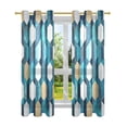 thumbnail image 7 of Yayeee Window Curtains Light Filtering 63"x42" Grommet Panel Pair Home Living Room Decor, Blue White Geometric Patterns, 7 of 7