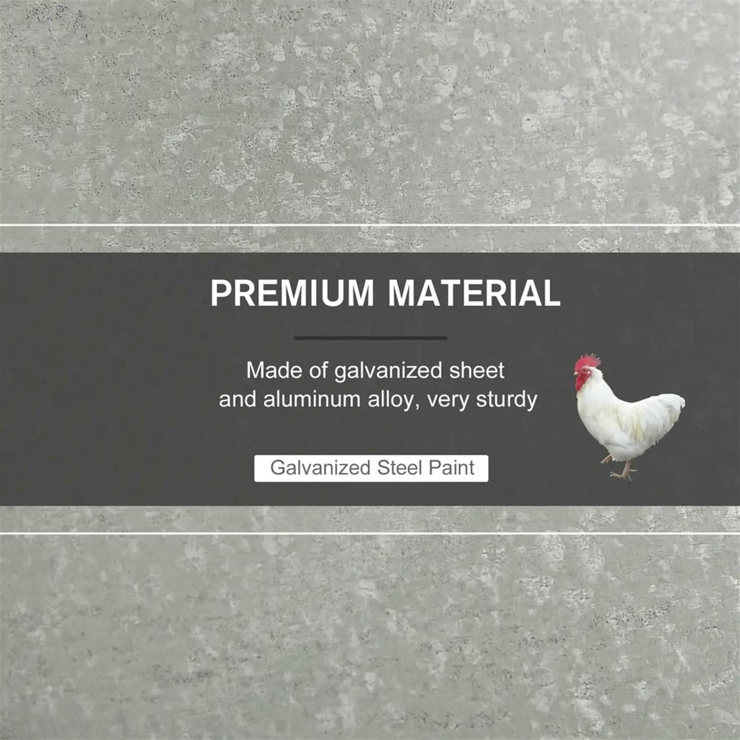 Kadyn Outdoor Automatic Metal Chicken Feeder, Poultry Feeder with Protective Lid for Chickens, Bantams, Pheasants, Holds 30 lbs of Feed, Silver
