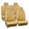 thumbnail image 1 of FH Group Royal PU Leather Full Set Airbag Compatible and Split Bench Car Seat Covers, Beige, 1 of 4