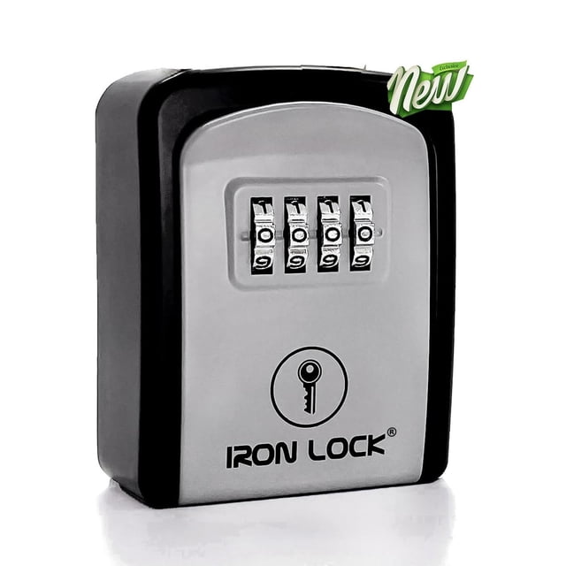 Caja de Bloqueo Iron Lock Negra con Combinación de 4 Dígitos y Capacidad para 5 Llaves Impermeable p