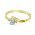 thumbnail image 3 of 10k Yellow Gold Oval Aquamarine And Diamond Ring, 3 of 6