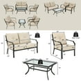 thumbnail image 3 of Patiojoy 4 PCS Patio Furniture Set Outdoor Sectional Conversation Set w/Coffee Table & Cushions, 3 of 5