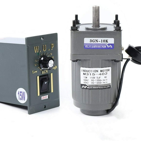 Electric Gear Motor, AC110v 15W 10K Adjustable Variable Speed Gear Reducer Motor Single-Phase Gear Reduction Motor 125 RPM/min with Speed Controller