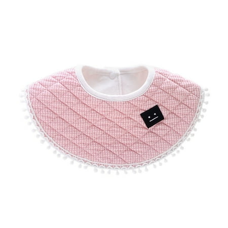 

[Big Clear!]360 Degree Cotton Kids Bib Kids Boy Girl Bibs European Round Bib Cozy Waterproof Saliva Towel Children Small Fresh Eating Pocket 26*25cm