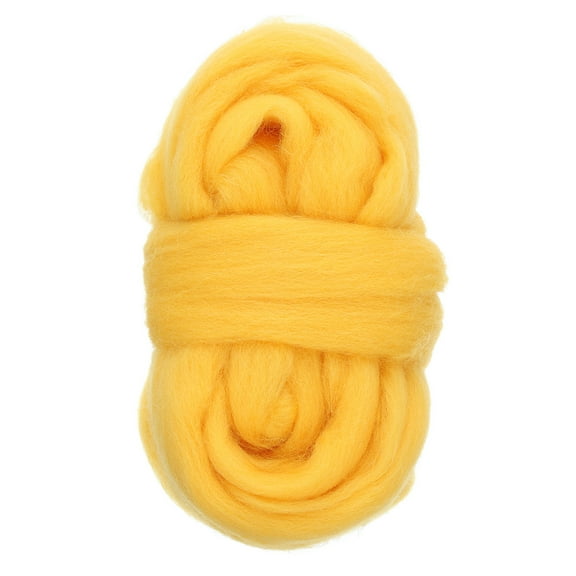 Uxcell Needle Felting Wool, 1.76oz Natural Fibre Wool Roving Yarn Wool Felting Supplies for DIY, Golden