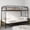 Black, variant on DeepRoar Metal Bunk Bed Twin Over Twin, Heavy Duty Bunk Beds with 2 Ladders and Full-Length Guardrai, No Box Spring Needed, Easy Assemble, Pink