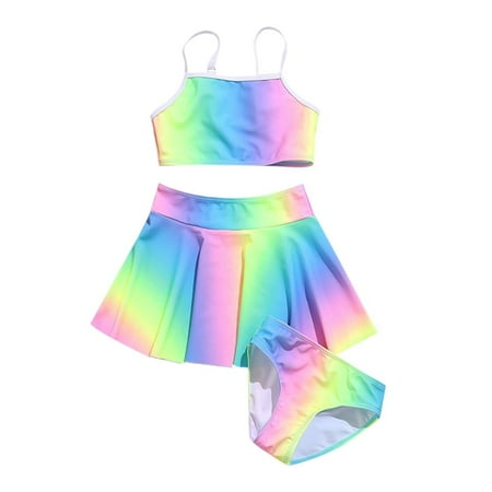 

UFOUND Toddler Girl s 3 Piece Swimsuits Tie Dye Bikini Bathing Suit Briefs Girls Bikini Swimwear Set Child Infants Clothes Casual Dailywear