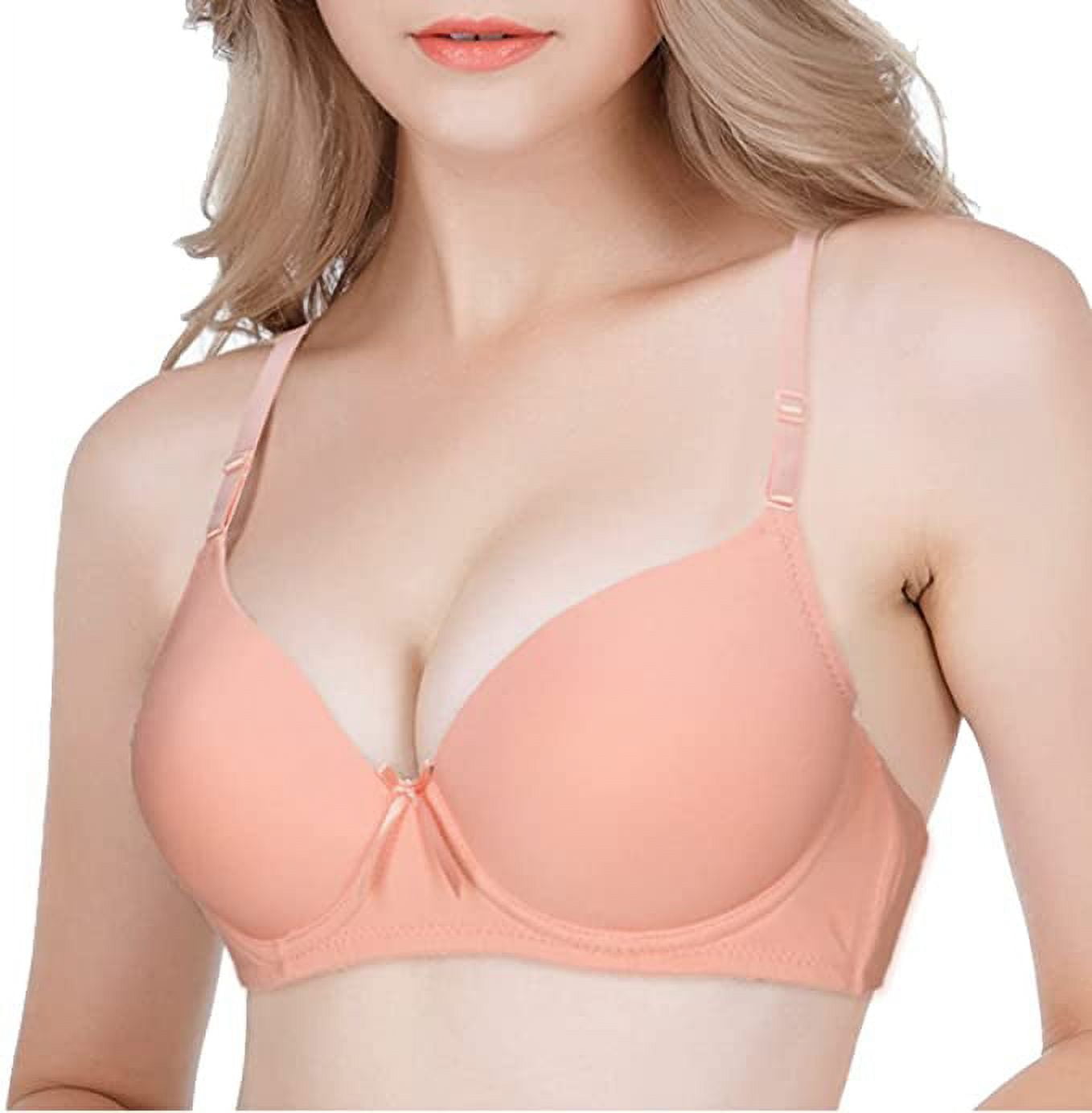 32B Bras for Women, 3Pack Underwire Full Coverage Bra, Padded Contour  Everyday Bras with Small Bowknot Assortive B at  Women's Clothing  store
