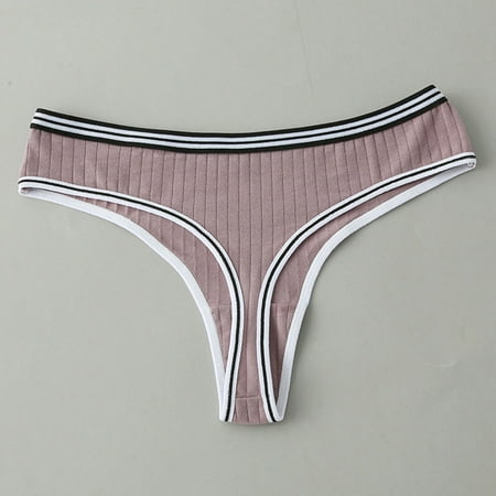 

uikmnh Womens Striped Belt Low Waist Through Waist Bikini Brief Underwear Thong