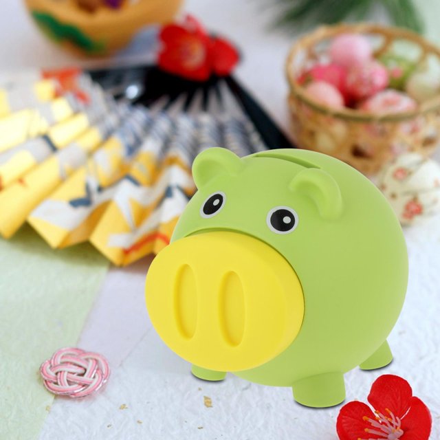 Piggy Bank, Money Bank, Caja de contenedor de efectivo irrompible grande portátil Frascos de monedas ligeros Banco de monedas, para Regalos Verde Macarena Hucha