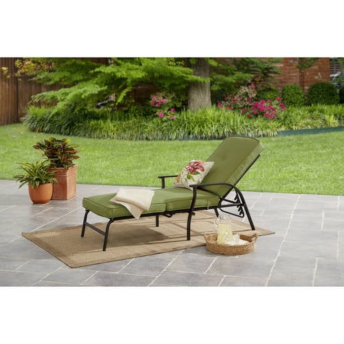 Mainstays Belden Park Outdoor Chaise Lounge with Cushion by Courtyard Creations Inc