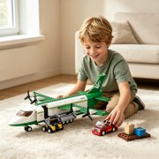 City-Airport Cargo-Plane Building Block Set,Working-Car,Luggage-Tray,Movable-Stairs toys Compatible with major brands(383PCS)