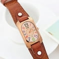 thumbnail image 3 of Sonducket Reloj clásico para mujer con correa de cuero y duradera, reloj de de cuarzo Relojes naranja, 3 of 6