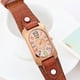 thumbnail image 5 of Qarigey Reloj de de cuarzo para mujer con correa de cuero clásica y elegante Reloj de para mujer Relojes Vino rojo, 5 of 6