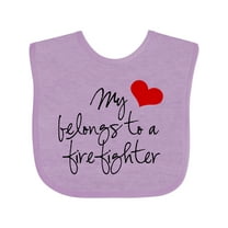 Inktastic My Heart Belongs Firefighter Girls Baby Bib