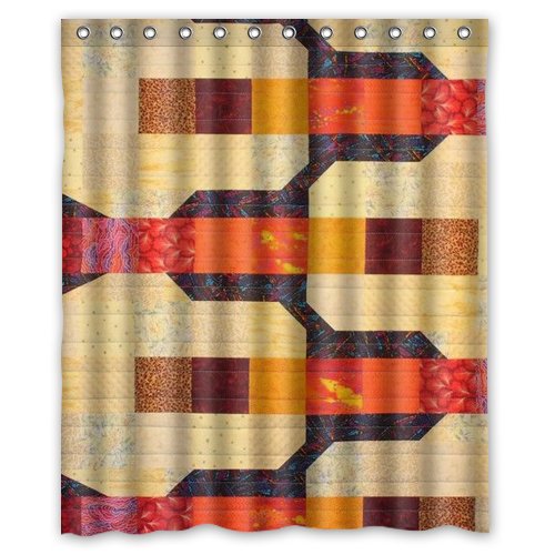 ABPHQTO Cortina de Ducha Tiras Marrón Gris Neutro Cortina de Ducha Impermeable 150x180 cm