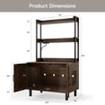 thumbnail image 6 of ROGALIS 55'' Cat Litter Box Enclosure with 2 Shelves and Charging Sockets, Wooden Cat House Hidden Litter Box Furniture, Large Indoor Cabinet for Livingroom and Entryway, Brown, 6 of 7