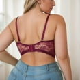 thumbnail image 4 of Xucatan Plus Size Bras for Women Floral Embroidered Bralettes with Underwire Push Up Women's Balconette Tank Full Coverage Bra Solid Bras Gift, 4 of 8