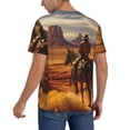 thumbnail image 2 of Zufioo Western Desert Cowboy Cloud Print Men's Baseball Short Sleeve, Moisture Wicking Button-Down Hip Hop Tee-XX-Large, 2 of 7