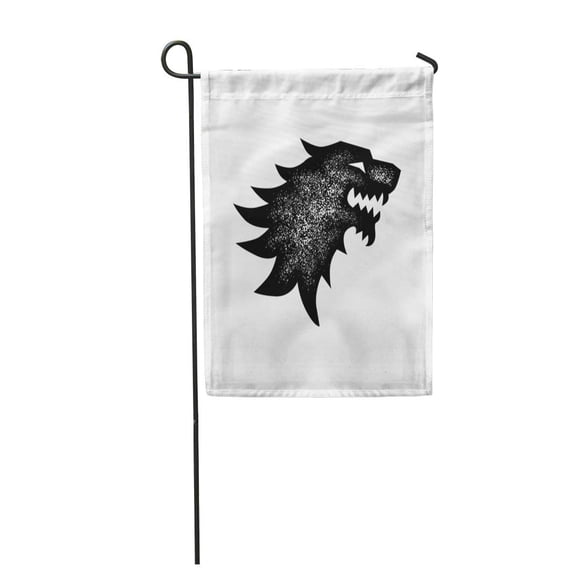 SIDONKU Wolf Head Grunge Logo Vector Danger Design Dirty Graphic Garden Flag Decorative Flag House Banner 28x40 inch