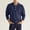 Navy, variant on Mens Polo Shirts Classic Golf Work Blouses Loose Long Sleeve Tees Solid Color Boutton T-Shirts, L