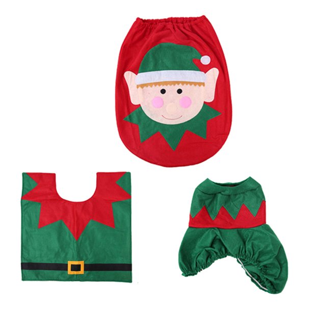 Juego Fundas para Asiento Inodoro 3 Uds. Reutilizables Navidad Del Recuerdos Fiesta