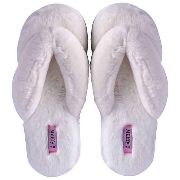 Millffy womens cozy clear slippers flip flop slippers for women indoor outdoor slippers (Women US 9-10, Beige)