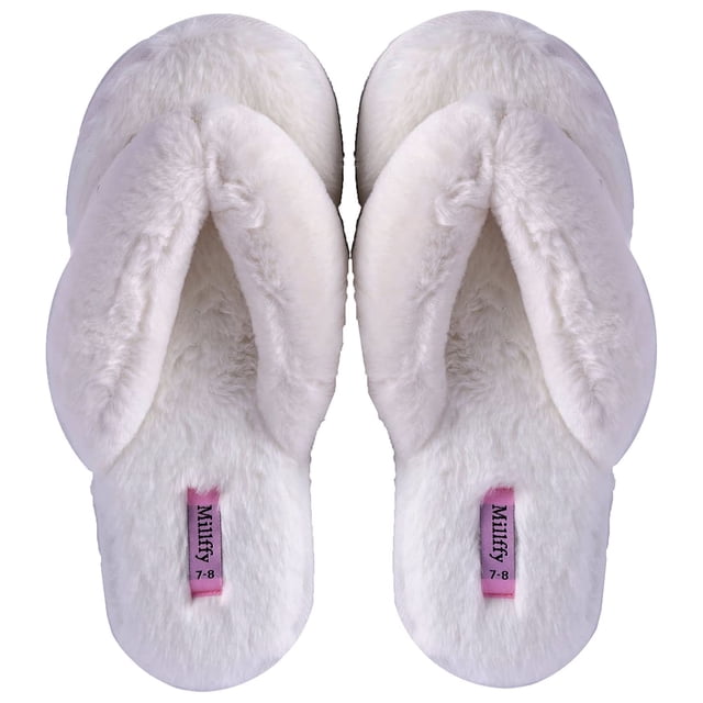 Millffy Chaussons Transparents Confortables pour Femmes Tongs pour Intérieur Extérieur (Femmes US 5-6, Beige)