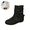 Coffee, variant on Women's Low Heel Slouch Suede Slip On Casual Round Toe Ankle Boots with Ring Buckle and Side Zipper Brown