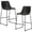Black-30", variant on Counter Height Bar Stools Set of 2, 18" Faux Leather Barstools with Back, Armless Modern Kitchen Chairs with Metal Legs, Black
