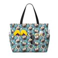 thumbnail image 1 of Disketp PUG HEAD And Flower Bolsa de Playa de Gran Capacidad, Bolso Impermeable y a Prueba de Arena para Mujer, Ideal para Playa, Piscina y Natación, 1 of 7