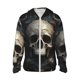 thumbnail image 1 of Balery Gold Pattern Skull Sudadera ligera de manga larga con capucha y protección solar UPF 50+ para hombre y mujer, ideal para pesca y running-Small, 1 of 7