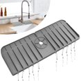 thumbnail image 1 of Faucet Mat,Silicone Faucet Handle Drip Catcher Tray,Drip Protector Splash for Kitchen, Bathroom,Sink Mat, Dish Drying Mat, Sponge Holder(Grey), 1 of 5