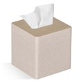 thumbnail image 1 of Tissue Box Cover Square PU Leather Tissue Box Holder for Dresser Bathroom Decor, 1 of 5