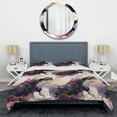 thumbnail image 3 of Designart "Marbled Mirage Of Cosmic Gold Intrigue" Marble Bedding Covert Set - Glam Bed Set With 2 Shams, 3 of 5