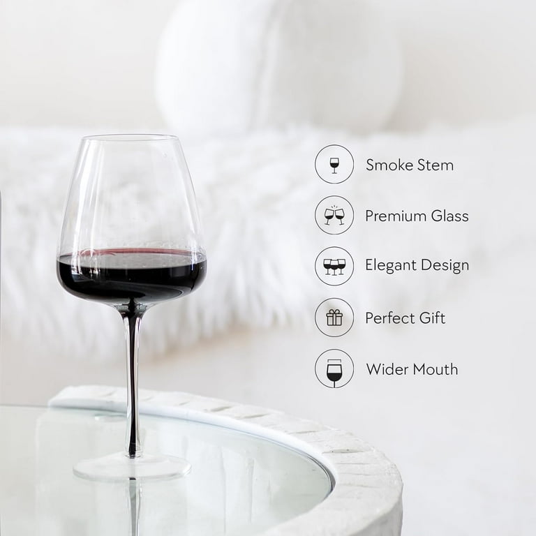 Hotel Collection Smoke Stem Red Wine Glasses Stylish Tinted Long Stem Wine  Glasses with A Wide Mouth for Enhancing the Body, Flavor, and Aroma of Red  Wine 4 Glasses - Walmart.com