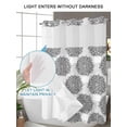 thumbnail image 4 of No Hook Shower Curtain with Snap in Liner,Farmhouse Grey Flower Pattern Waterproof Bath Curtain Double Layers with See Through Top Window,Country Vintage Floral Hotel Shower Curtains 72x72in, 4 of 9