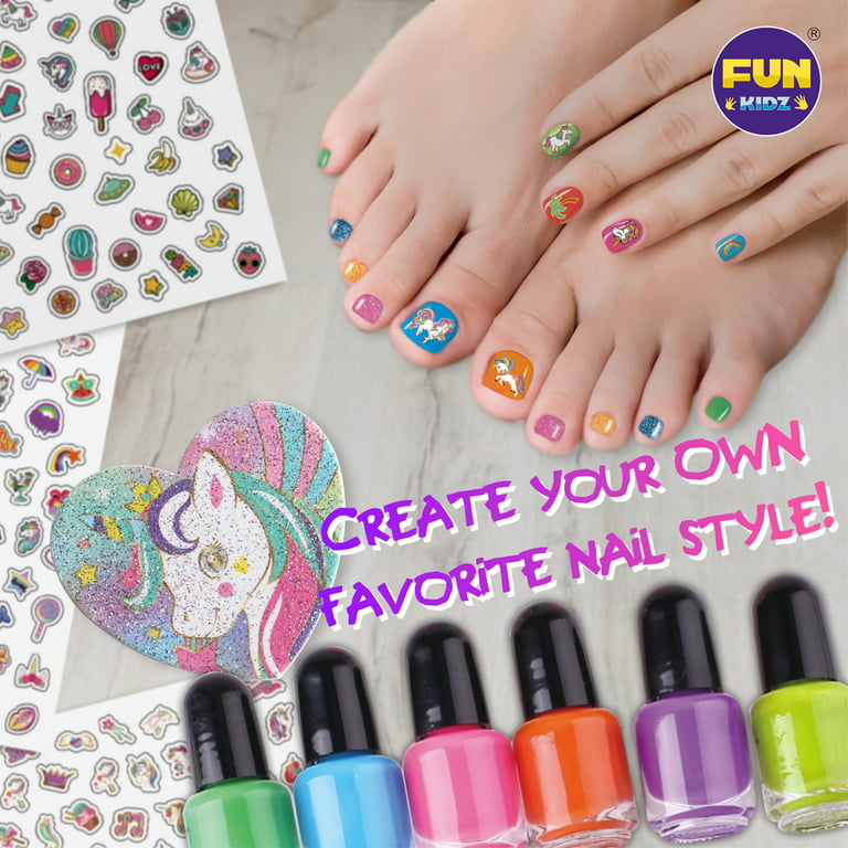  Nail Polish Kit for Girls Ages 7 8 9 10 11 12, Nail Art Studio  for Girls, Nail Art Kit Toys with Nail Polish, Nail Art Pens, Glitter, Nail  Stickers, Birthday