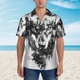 thumbnail image 4 of Daiia Majestic Wolf Landscape Hawaiian Shirt for Men Gentle Cotton Regular Short Sleeve Casual-3X-Large, 4 of 9