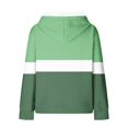 thumbnail image 4 of QQAMB Sweatshirts for Women Waffle Drawstring Color Block Long Sleeve Hoodies Sweatshirts with Pocket Green L, 4 of 6