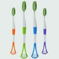 thumbnail image 4 of Langgg Tongue Scraper Green Tea Toothbrush Oral Cleaning Tongue Cleanering Fresh Breath Remove Coating Brush Random Color, 4 of 8