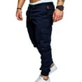 thumbnail image 3 of Men's Cargo Pants Slim Fit Sweatpants Pencil Jogger Drawstring Elastic Outdoor Trousers with Pockets, 3 of 5