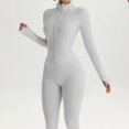 thumbnail image 6 of WULMLEO Athletic Sets for Women Solid Color Zip Up Track Jacket And Flared Bell Bottom Pants Gym Yoga Workout Outfits Light Gray L, 6 of 9